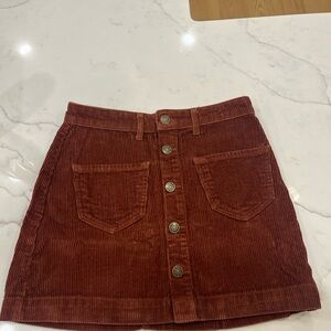 Only Corduroy Mini Skirt in Rust